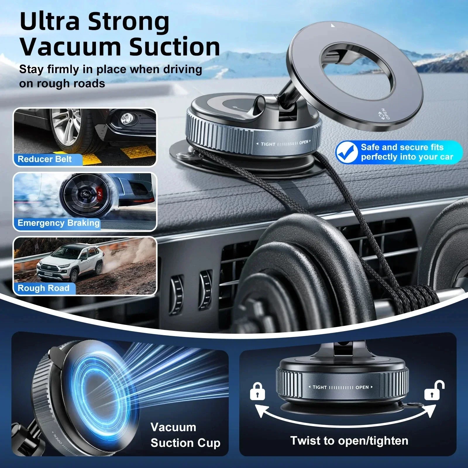 Support Voiture Magnétique MagDrive - avec téléphone fixé